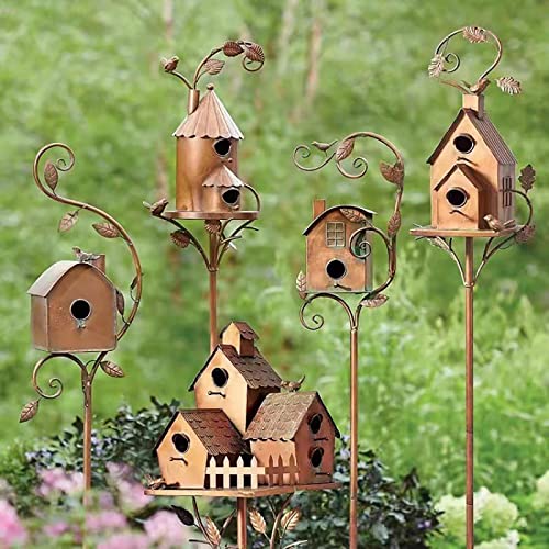 Metal Bird House with Poles