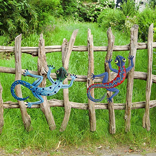 Metal Gecko Wall Decor Lizard Garden Art Sculptures