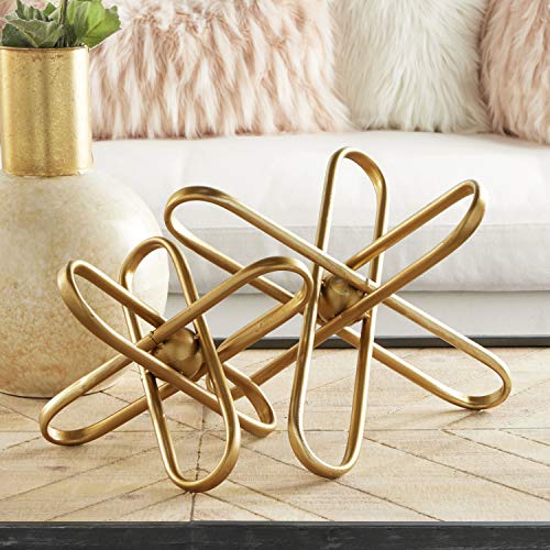 Metal Geometric Sculpture with Paper Clip Accents