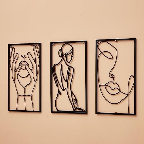 Metal Minimalist Abstract Woman Wall Art Line Drawing Décor