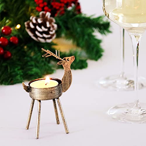 Metal Reindeer Tea Light Candle Holders