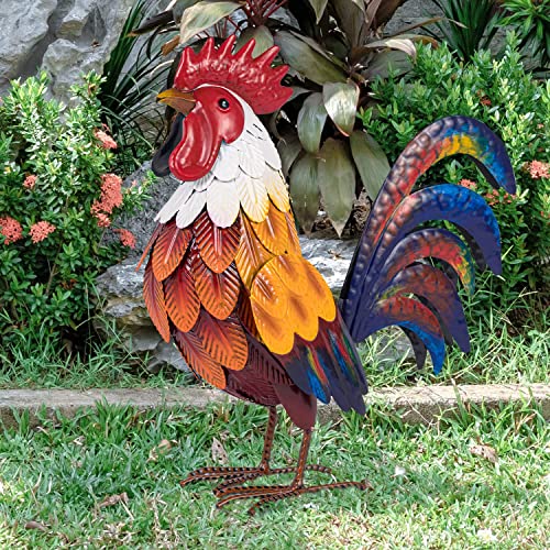 Metal Rooster Garden Statues