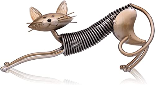 Metal Sculpture Iron Art Cat Spring Handicraft