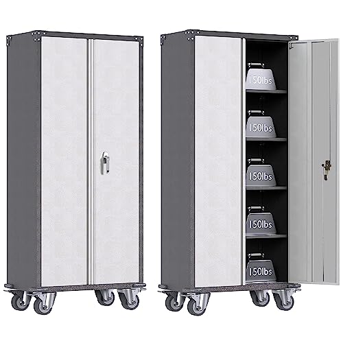 Metal Storage Cabinet with Wheels