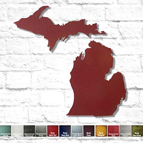 Michigan Metal Wall Art - Handmade with Custom Patina Color Options