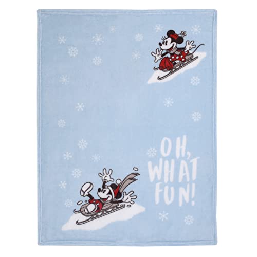 Mickey and Minnie Mouse Winter Holiday Baby Blanket