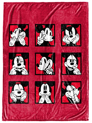 Mickey Mouse Expressions Throw Blanket