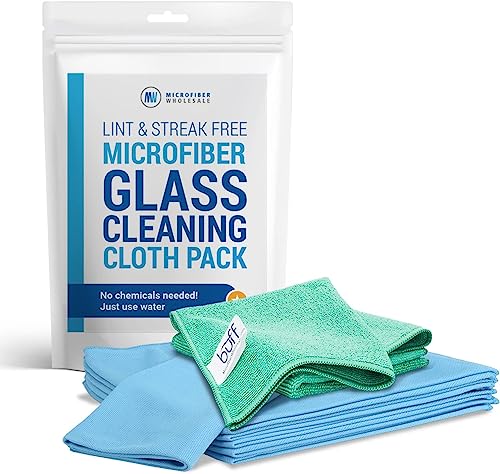 Microfiber Glass Cleaning Cloths - Streak Free and Lint Free