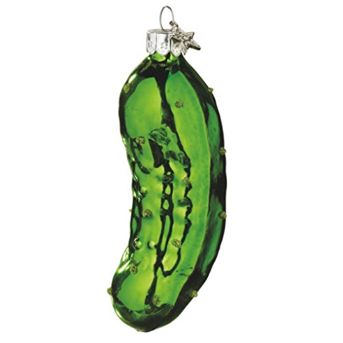 Midwest Legend of The Pickle Christmas Tree Ornament Glass 4 Inch Green