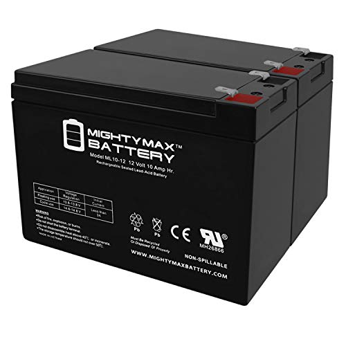 Mighty Max Battery 12V 10AH SLA Battery for Razor Pocket Mod Electric Scooter - 2 Pack