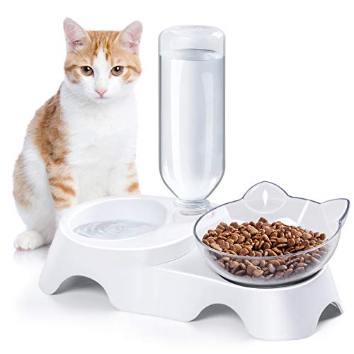 MILIFUN Double Dog Cat Bowls Pets Water and Food Bowl Set