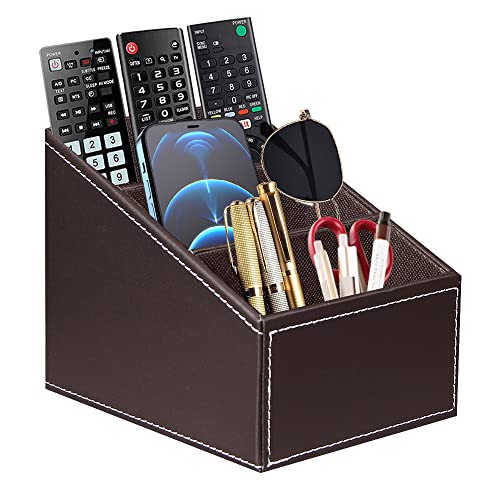 Militwo Remote Control Holder - Leather Organizer for Media Accessories