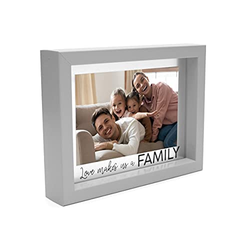 MIMOSA MOMENTS Love makes us a Family Expression Picture Frame, Gray, for 6x4 photo (Family)