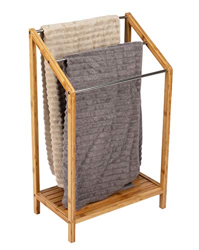 Mind Reader Bali Collection, 3-Tier Graduated Bamboo Drying Rack, 11.75" L x 20.25" W x 33" H, Brown