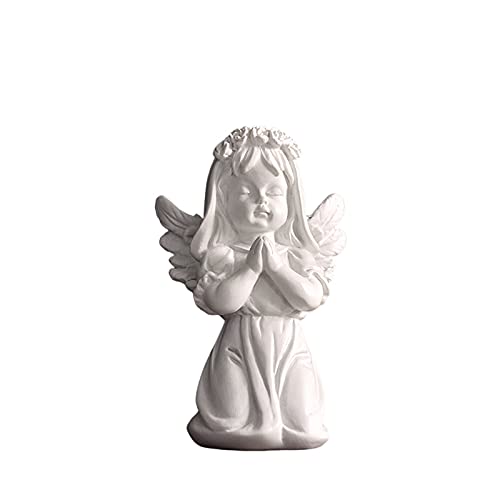 Mini Angel Statue Shelf Decor Figurines Gift - White Resin