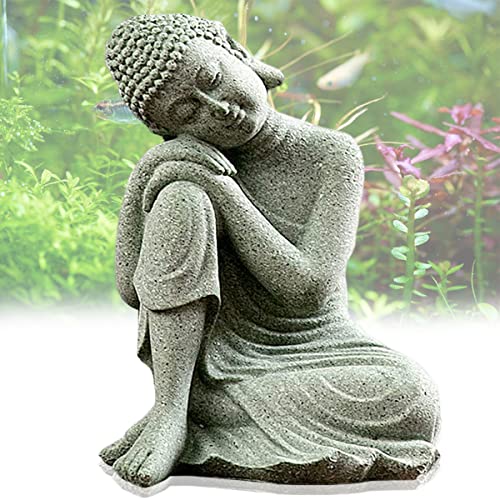 Mini Buddha Statue Meditating Natural Sandstone Buda Sculptures Ornament