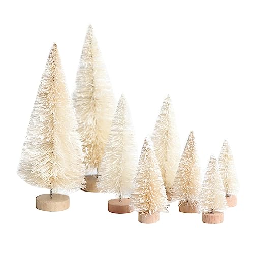 Mini Christmas Trees with Wooden Base for Winter Decor
