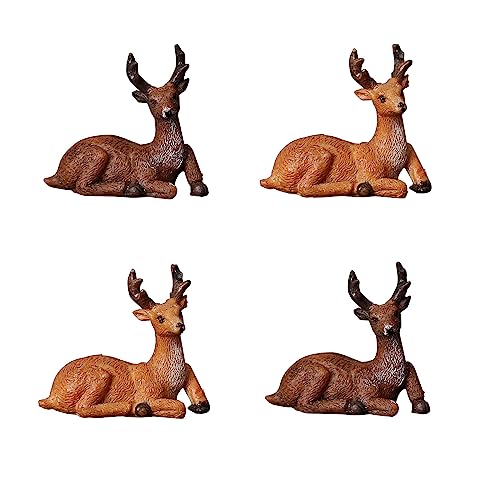 Mini Deer Figurines Resin Miniature Deer Figure