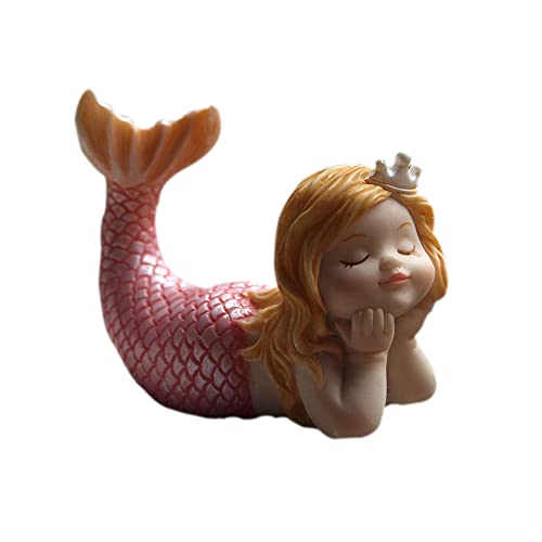 Mini Dreaming Mermaid Princess Statue Figurine Ornament Home Fairy Garden Decor