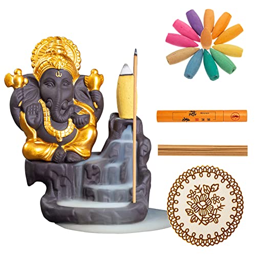 Mini Ganesha Statue with Incense Holders