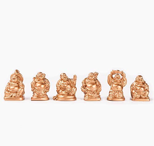 Mini Gold Laughing Buddha Figurines Collection