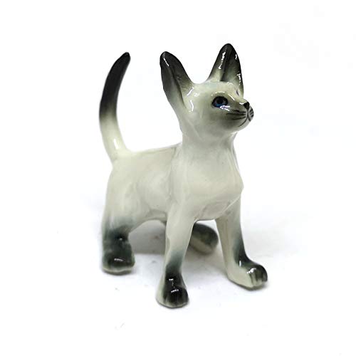 Mini Hand Painted Cat Statue - Collectible Ceramic Figurine