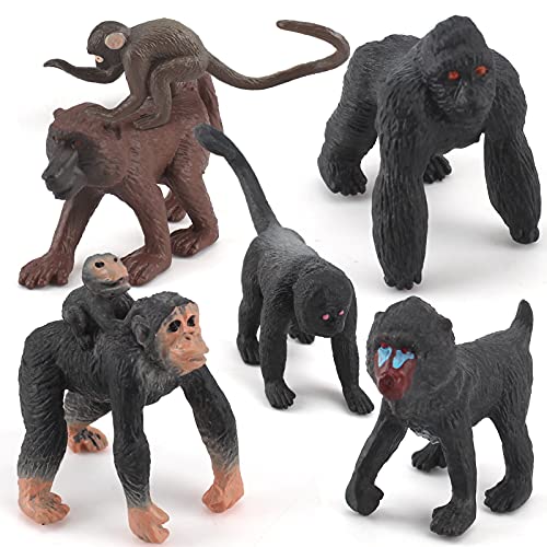 Mini Monkey Figurines Gorilla Mandrill Baboons Squirrel Monkeys Action Figure Toy