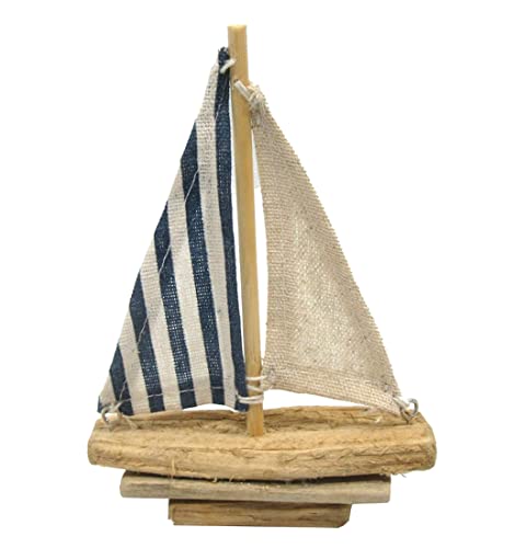 Mini Rustic Wooden Sailboat Decor