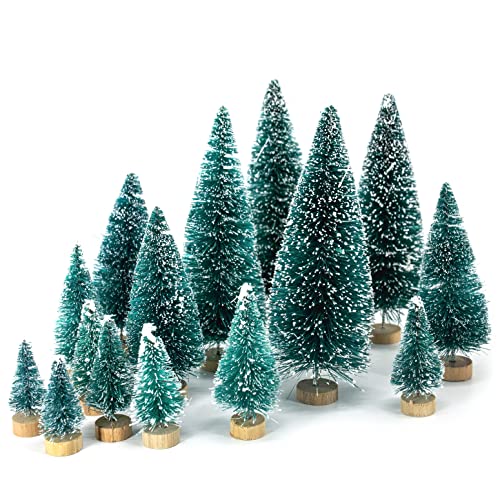 Mini Sisal Snow Frost Trees for Christmas Table Top Decoration