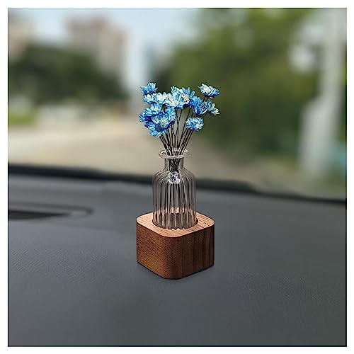 Mini Vase with Artificial Flowers Car Dashboard Decoration