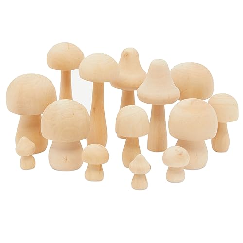 Mini Wooden Mushrooms Craft Ornament