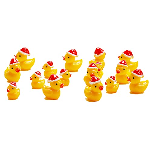 Miniature Christmas Duck Figurines for Crafts Desktop Home Decoration