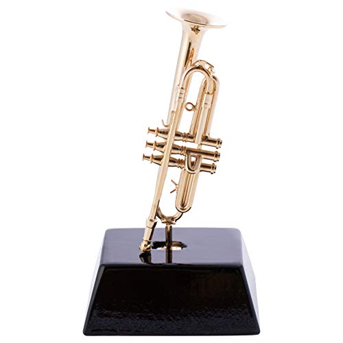 Miniature Goldtone Trumpet Figurine with Base