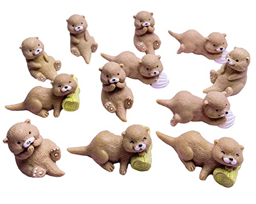 Miniature Otters Figurines for Cake and Home Decoration