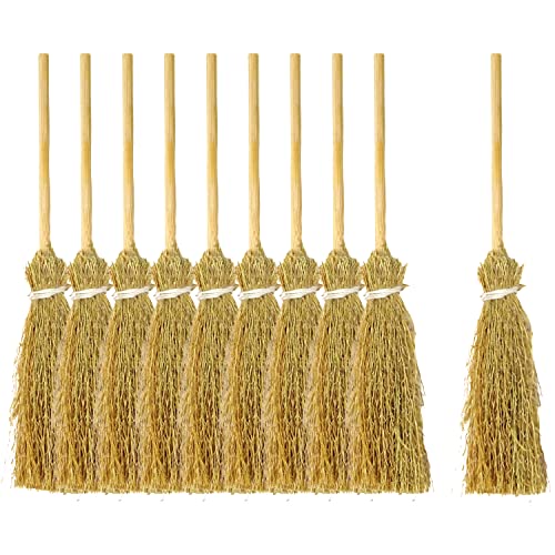 Miniature Straw Brooms for Halloween Decoration