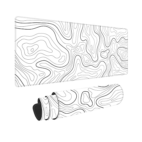 Minimalist Desk Mat Topographic Pattern Gaming Mouse Pad