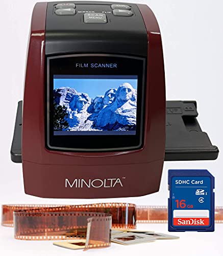 MINOLTA Film & Slide Scanner, Convert Color & B&W 35mm, 126, 110 Negative & Slides, Super 8 Films to 22MP JPEG Digital Photos