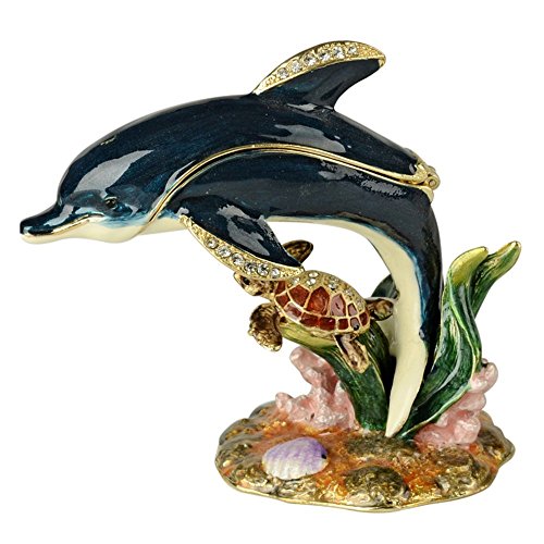 MIXDOM Green Dolphin Trinket Box Jewelry Box