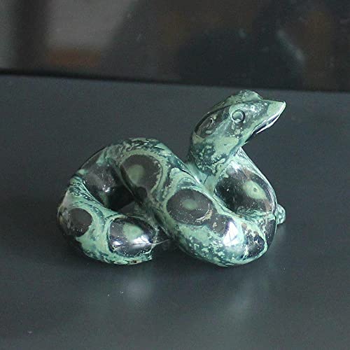 Mixed Gemstone Crystal Snake Figurine Carving - Kambaba Jasper