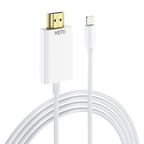 Mixfly [Apple MFi Certified] Lightning to HDMI Adapter Digital AV, for iPad iPhone to HDMI Adapter 1080P with iPhone, iPad, Sync Screen Connector Directly Connect on HDTV/Monitor/Projector - (1.5 m)