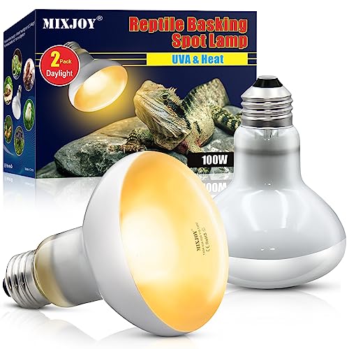 MIXJOY Reptile Heat Lamp 100W 2 Pack