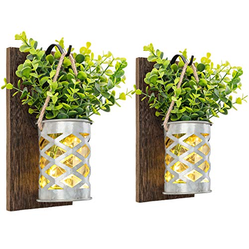 Mkono Mason Jar Sconces Wall Decor Set