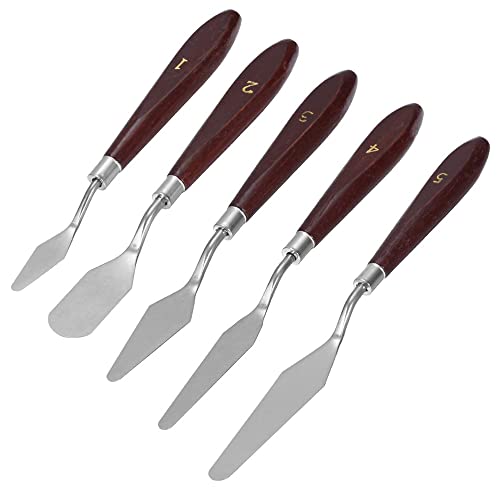 MMOBIEL 5Pcs 3D Printer Accessories 3D Print Removal Tool Shovel Tool Set, Stainless Steel 3D Printer Spatula Palette Knife with Sturdy Wooden Handle to Remove Models from 3D Printers