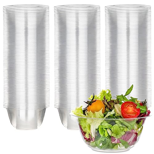 MOACOCK 100 Pack Disposable Plastic Bowls