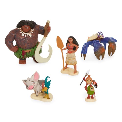 Moana Figurine Playset 5 Pc and Stickers Booklet Bundle