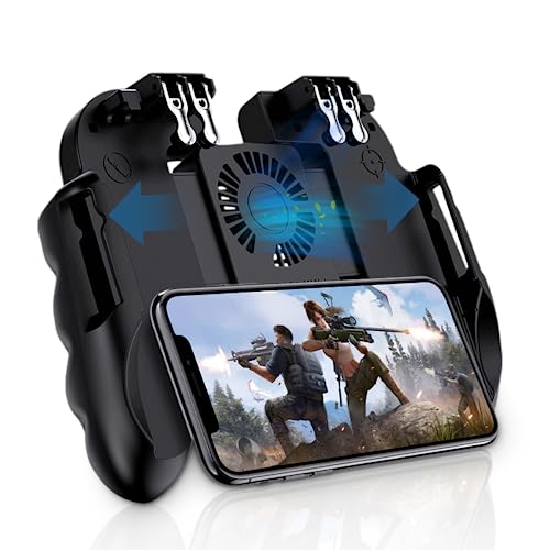 Mobile Game Controller with Cooling Fan and Power Grip