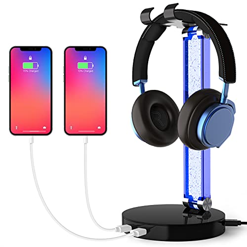 MOCREO RGB Headphone Stand with USB Charger Ports