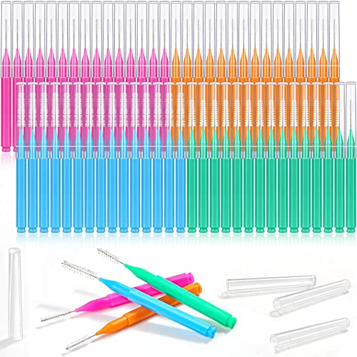 modacraft 120Pcs Interdental Brush 4 Sizes Braces Brush Toothpicks with Soft Bristles 360° Bendable Floss Heads Dental Brushes Between Teeth Gum Braces Cleaning Kit Oral Tooth Cleaning Tool