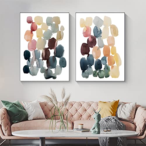 Modern Abstract Color Block Wall Art Canvas