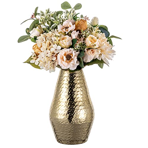 Modern Brass Tone Metal Decorative Flower Vase